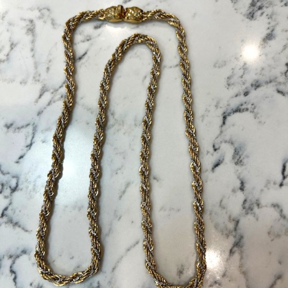 Vintage 22K plated gold rope chain